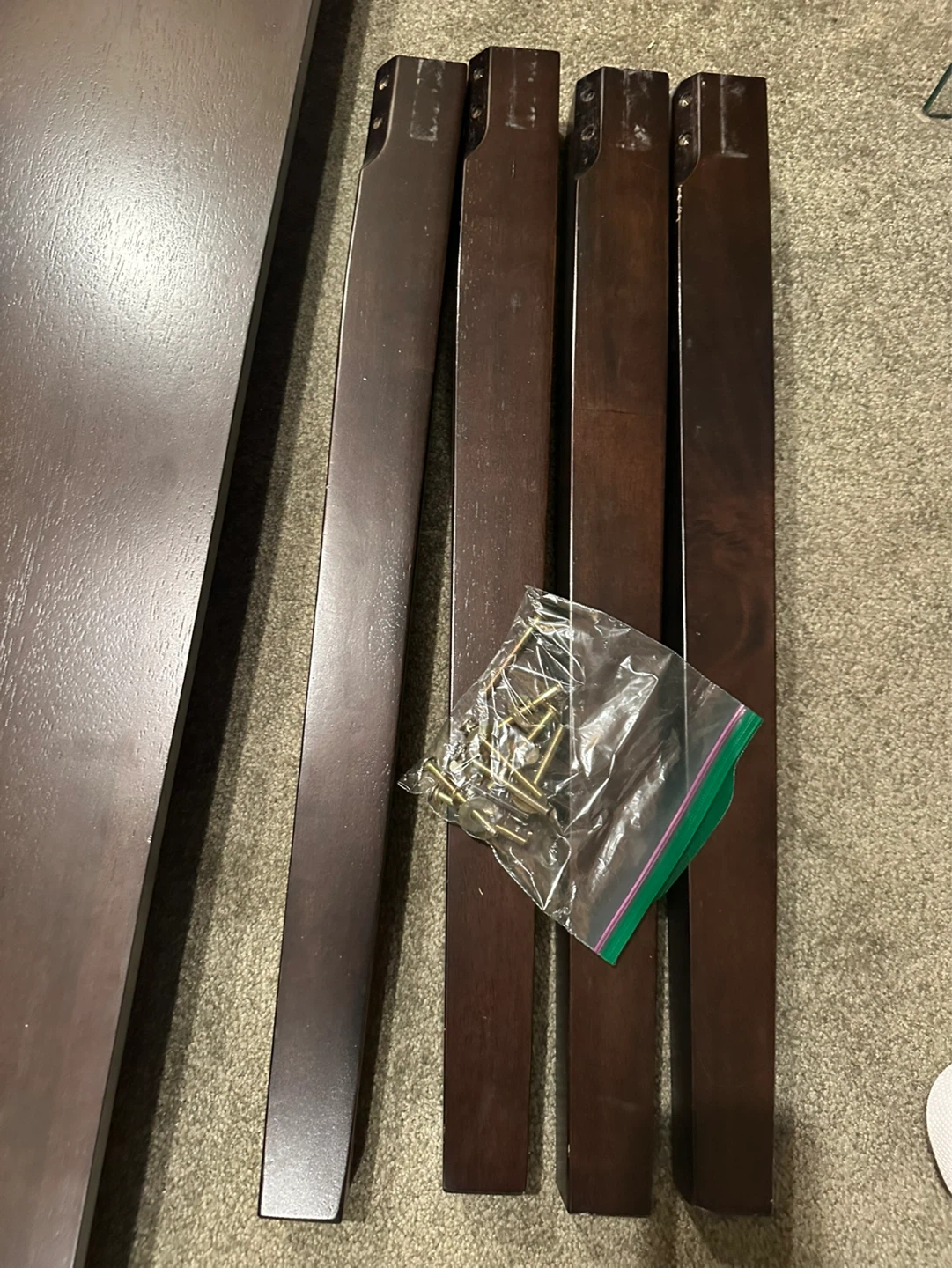 Dining table dark finish 2 ikea chairs - photo 4