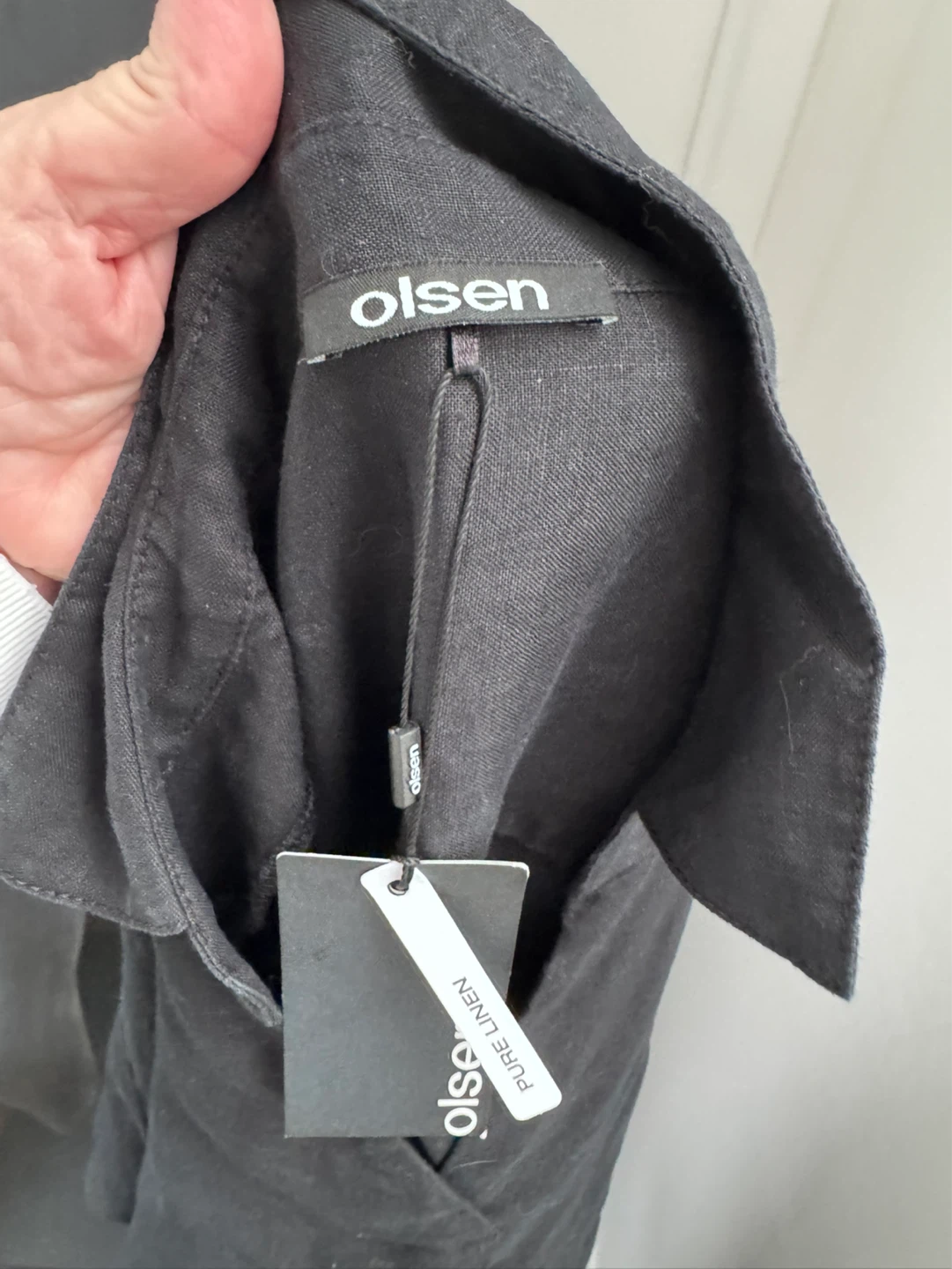 Olsen Pure Linen Black Safari Dress Size 38 - photo 4