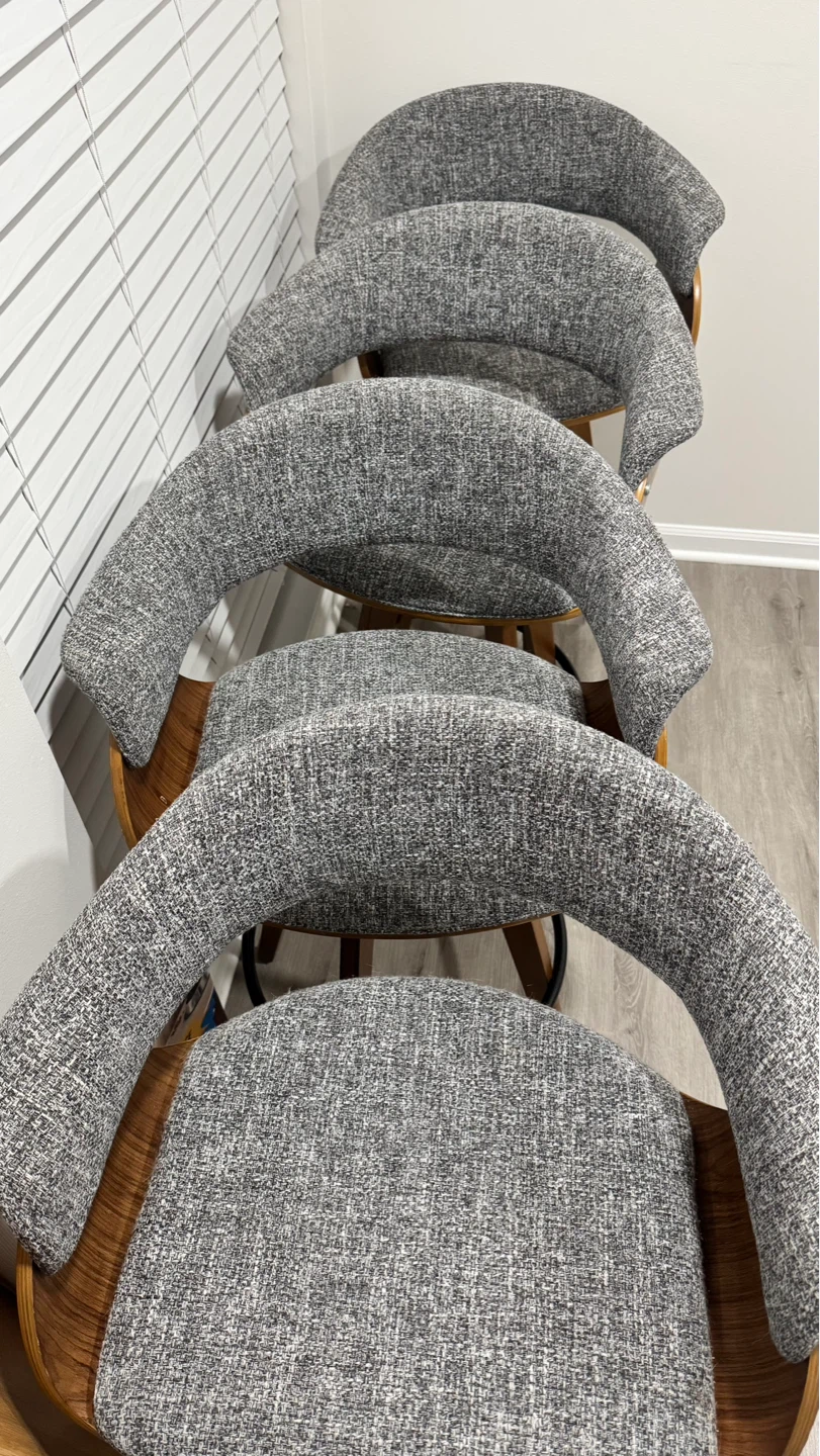Set of 4 Swivel Counter Height Bar Stools with Curved Backrest - photo 5