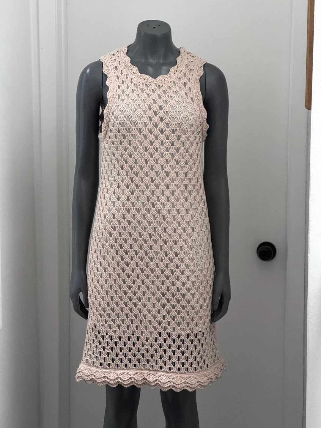 J. Crew Crochet Sheath Dress Beige Size M