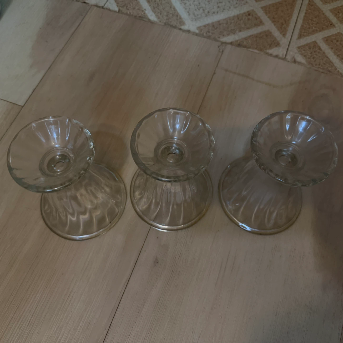 Set of 3 Glass Ice Cream Sundae Dishes