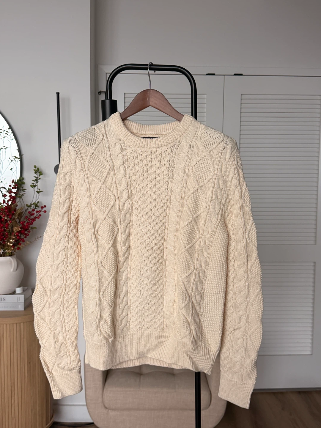 Polo Ralph Lauren Cream Cable Knit Crewneck Sweater