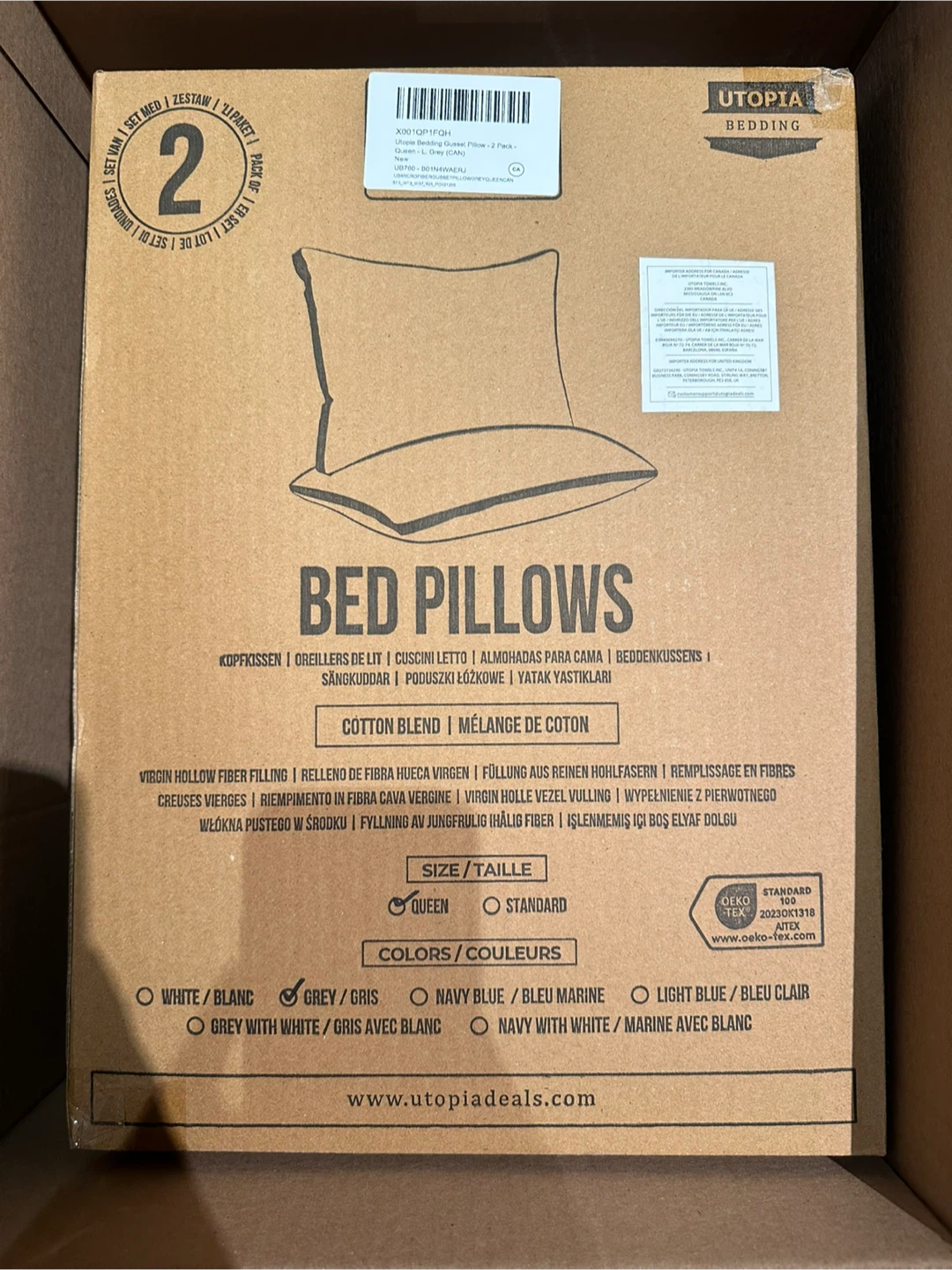 NEW Utopia Bedding Queen Pillows (2-Pack) – Unopened - photo 2