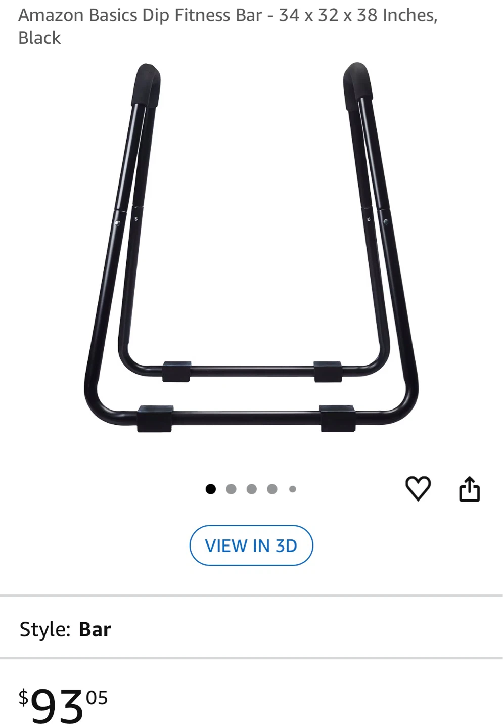 Amazon Basics Dip Fitness Bar
