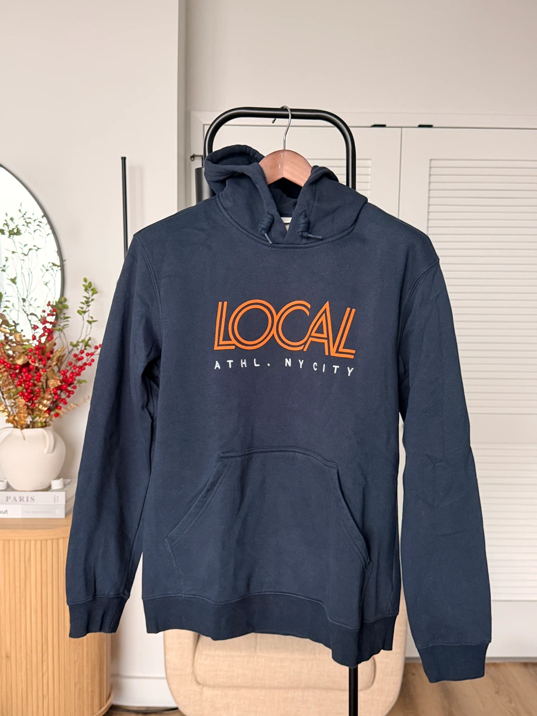 H&M Navy Blue LOCAL Athletic NYC Hooded Sweatshirt