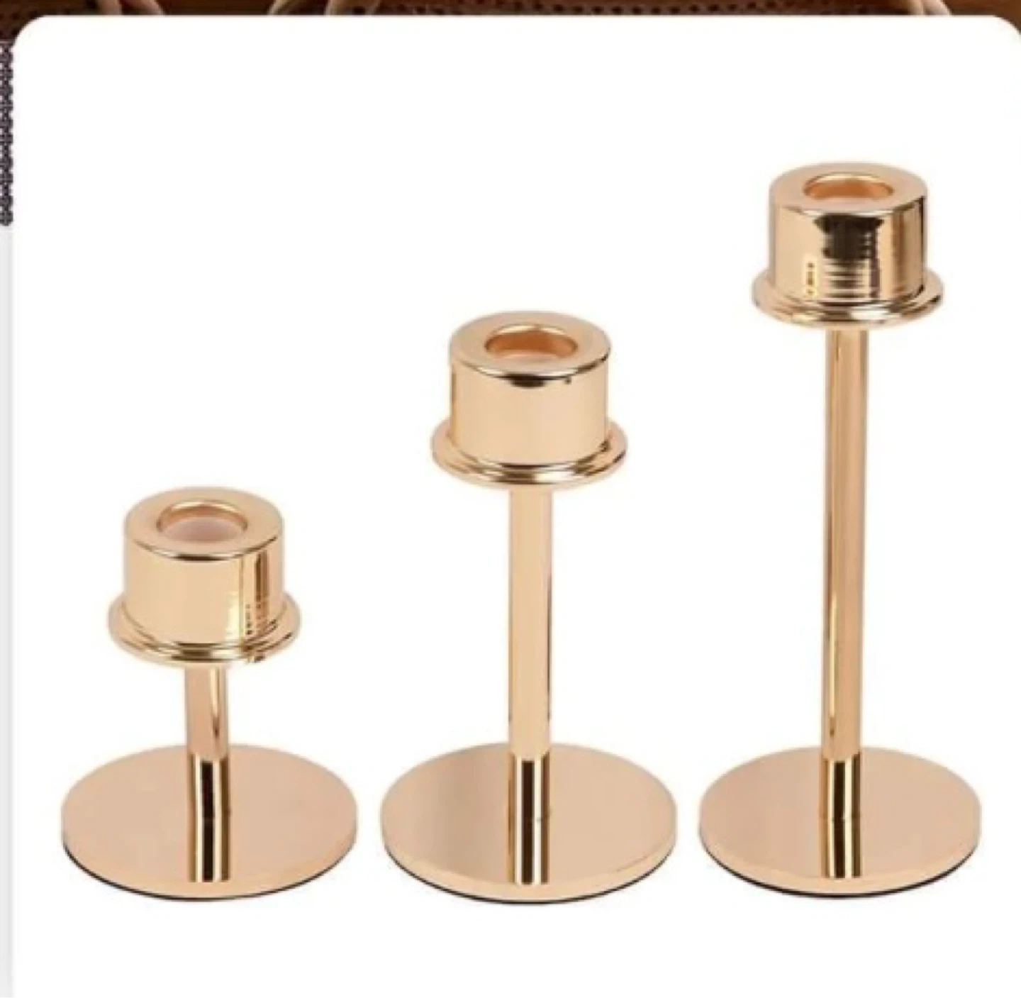 18 Gold Metal Taper Candlestick Holders