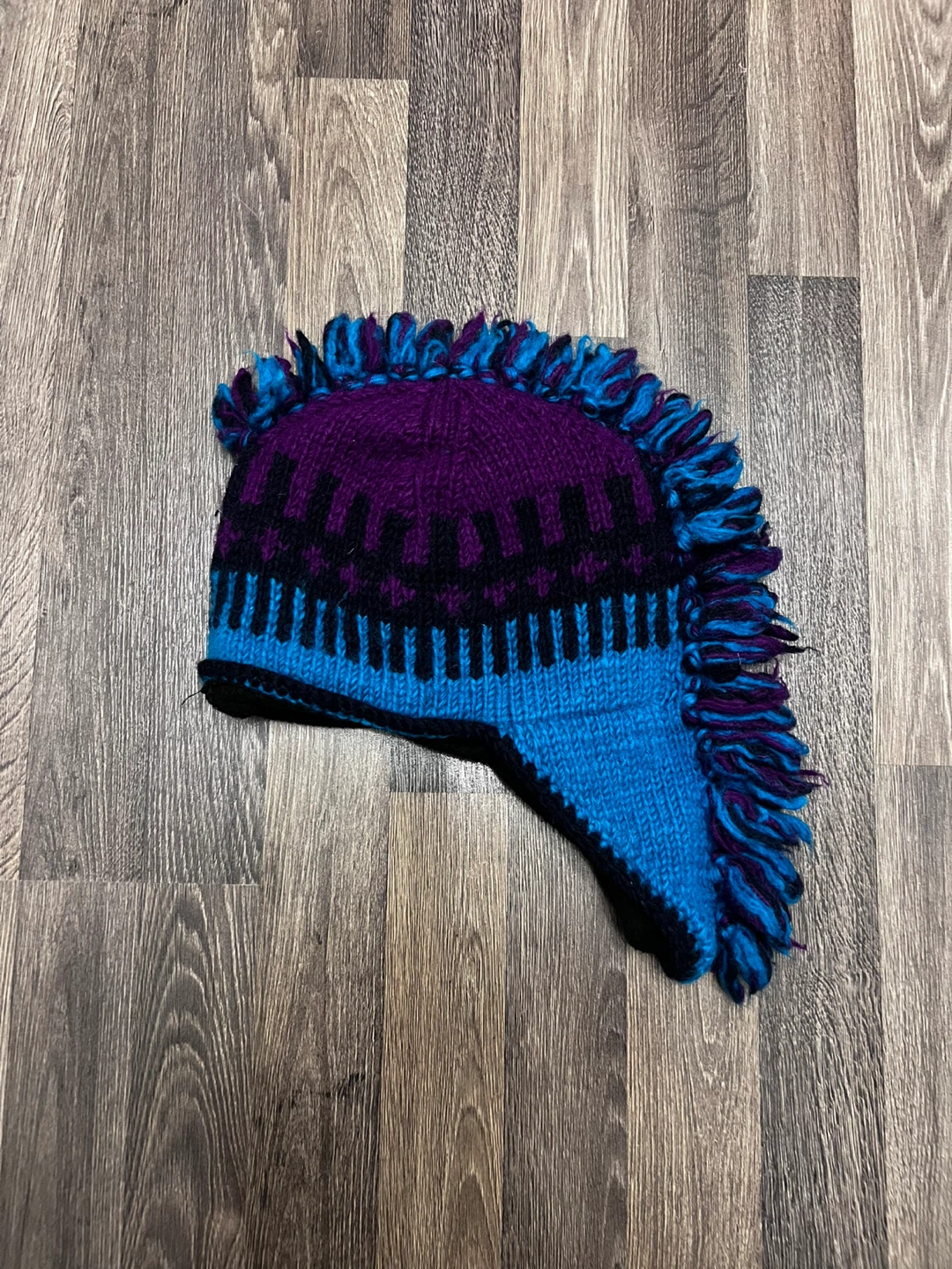 Blue and Purple Mohawk Knit Hat - photo 2