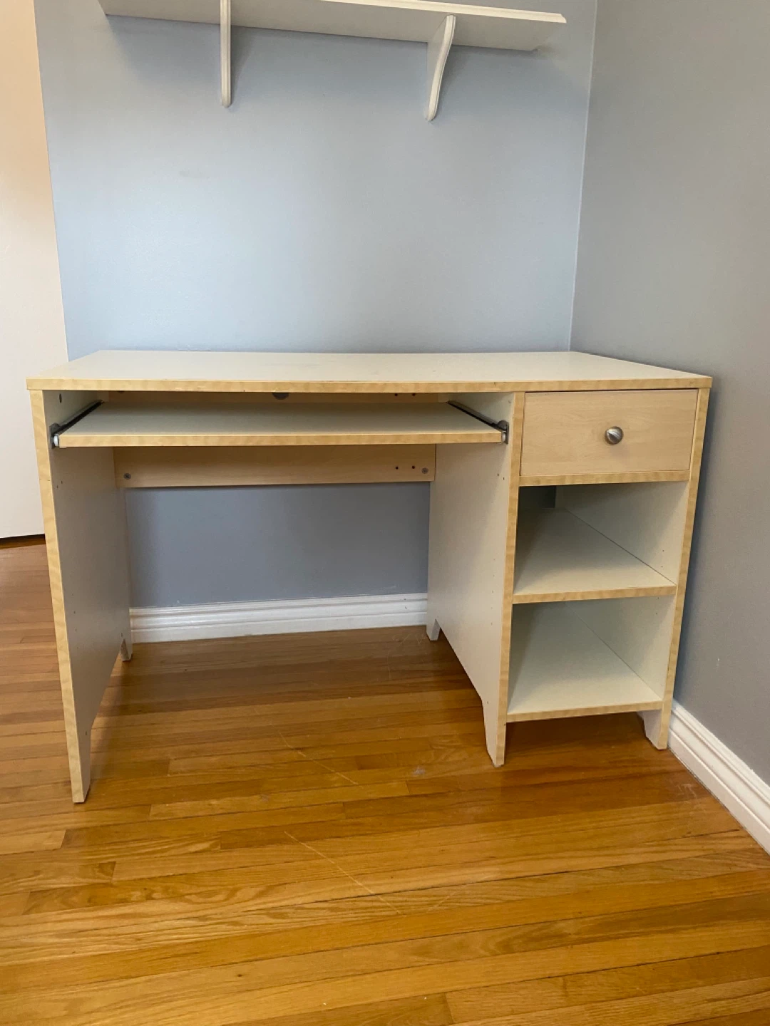 Office Desk with Drawer and Shelves