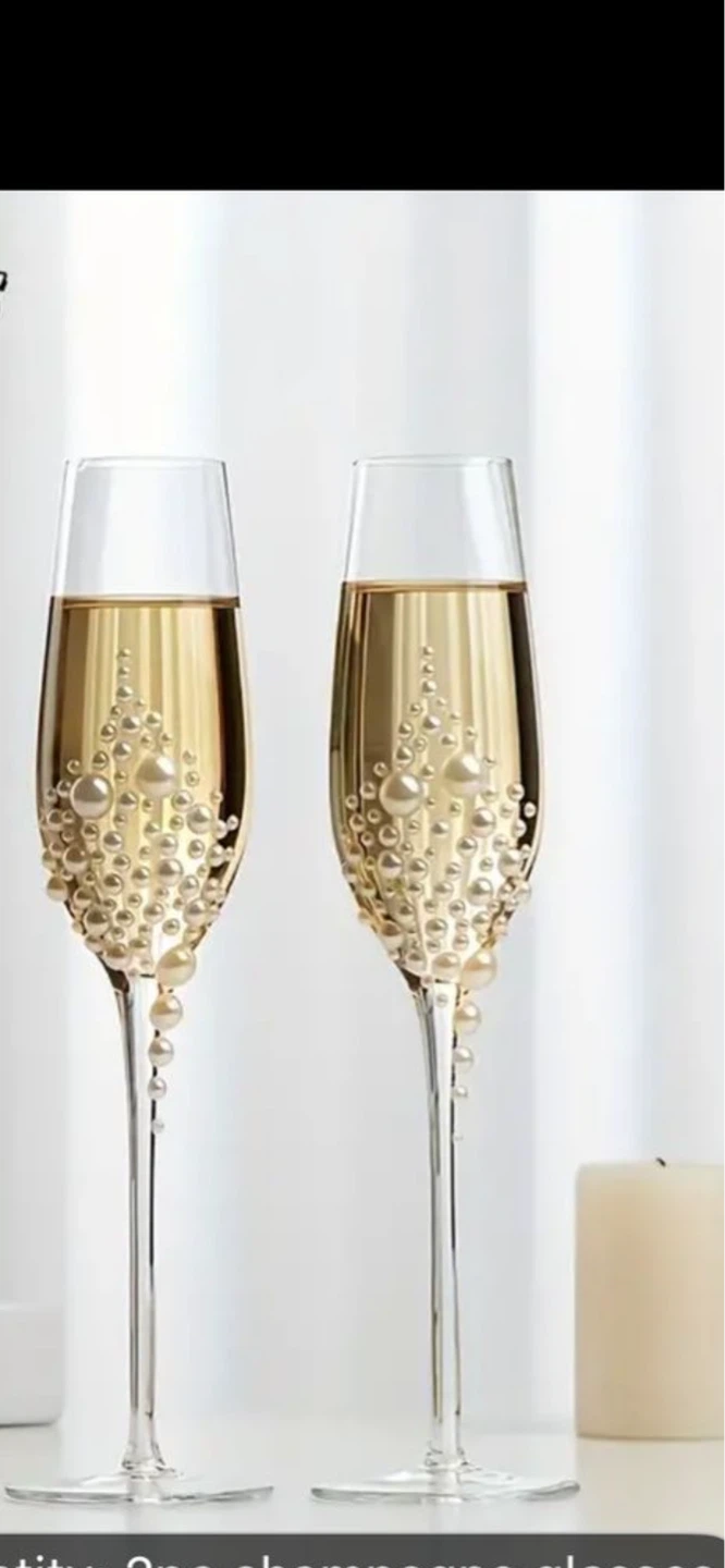 Decorative Champagne Flutes (Set of 2)