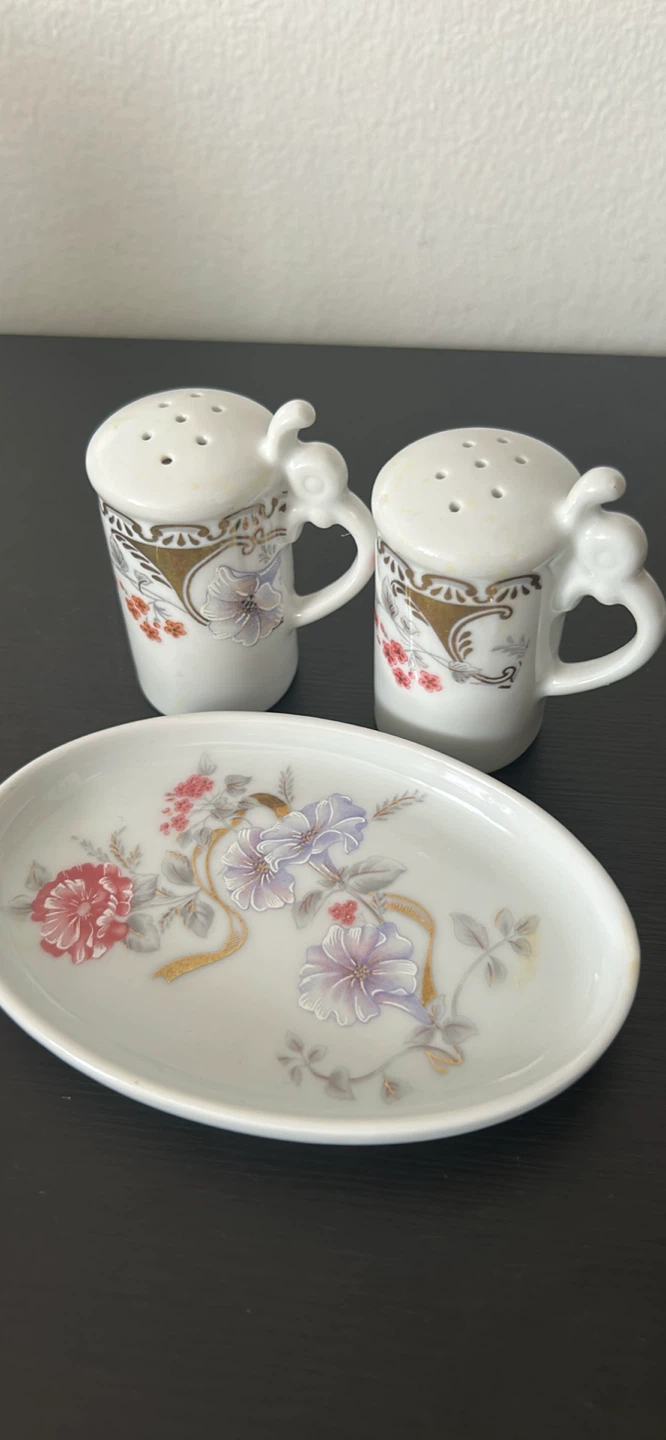 Fine Porcelain Salt and Pepper Shakers with Tray - Germany - photo 2
