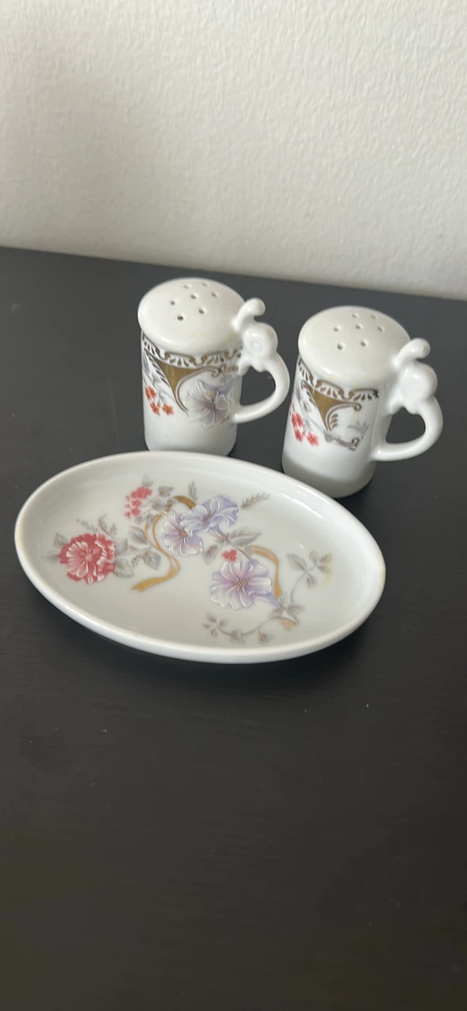 Fine Porcelain Salt and Pepper Shakers with Tray - Germany - photo 4