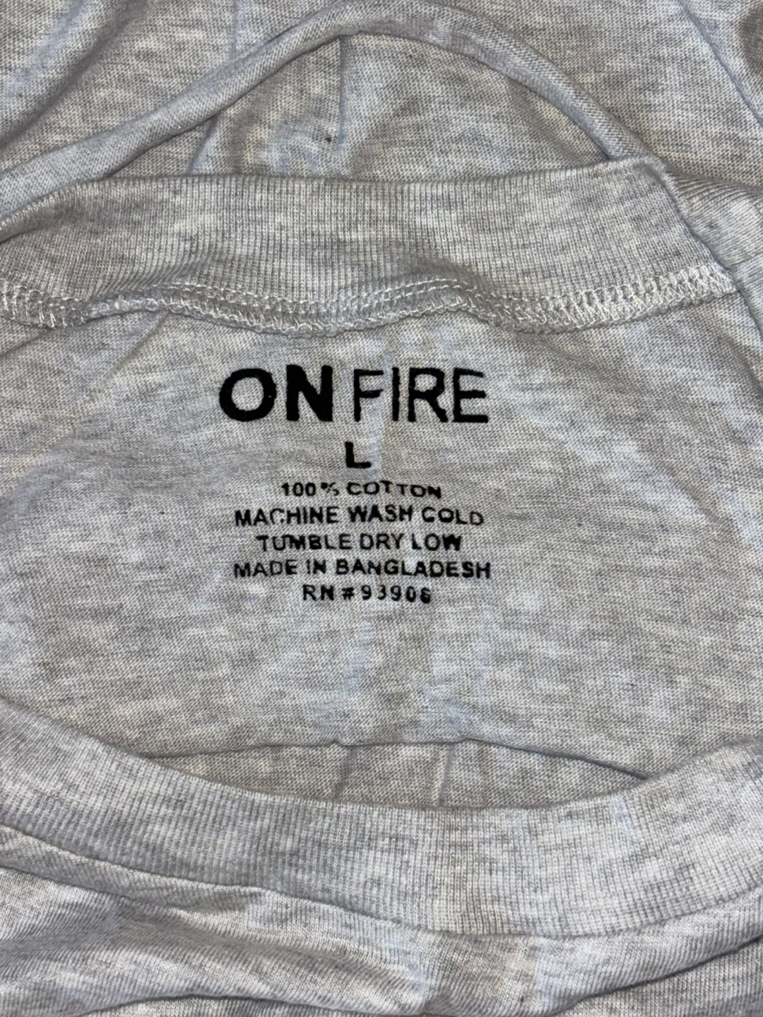ON FIRE Gray Cutout T-Shirt Size L - photo 3