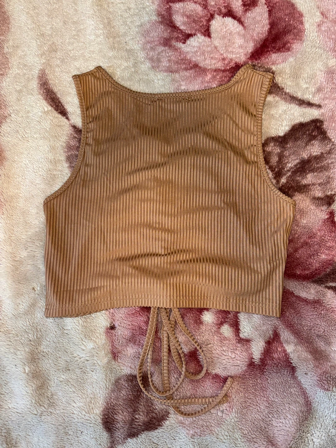 SHEIN Ribbed Ruched Tank Top - Brown - Size M - photo 3