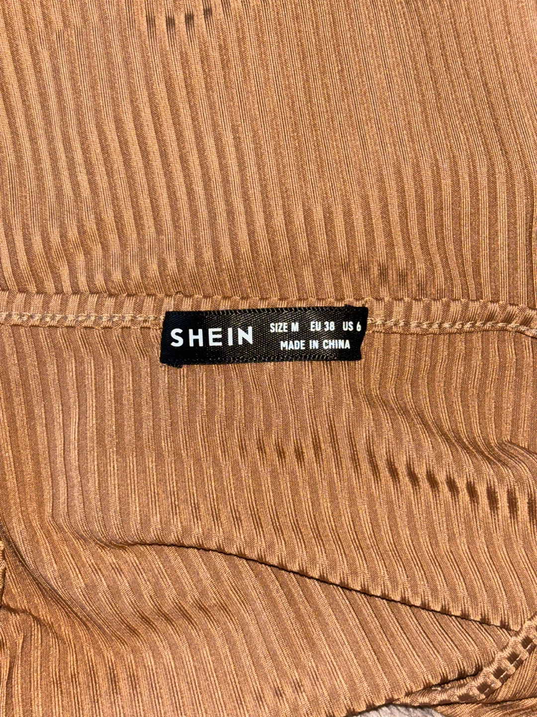 SHEIN Ribbed Ruched Tank Top - Brown - Size M - photo 4
