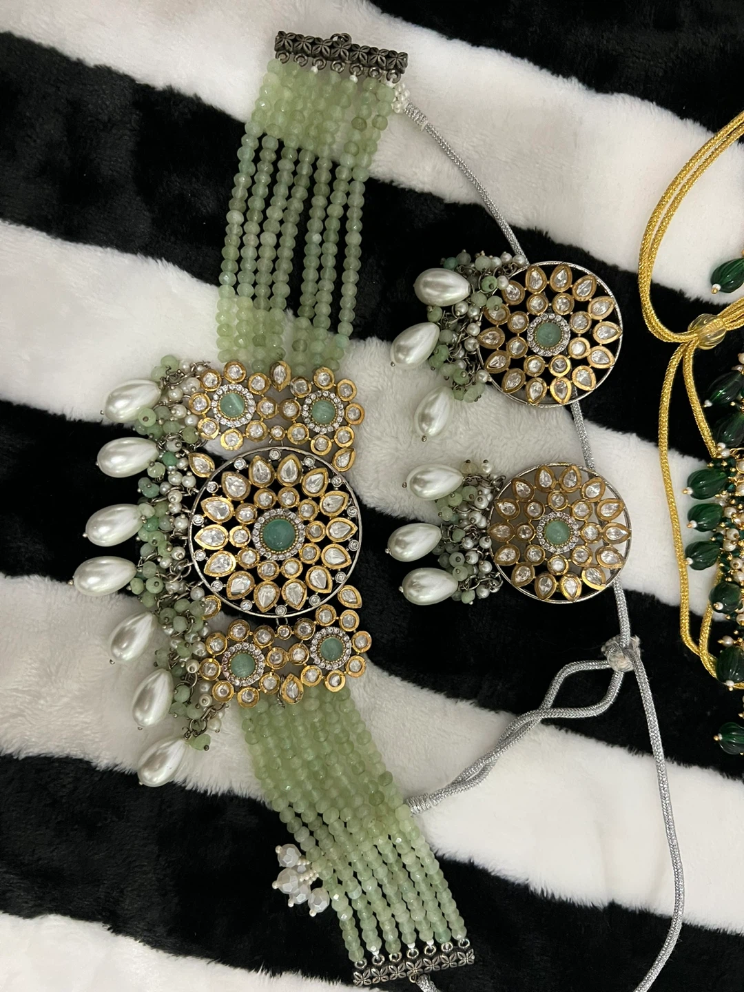 Indian Jewellery Chocker Set Pastel Green color