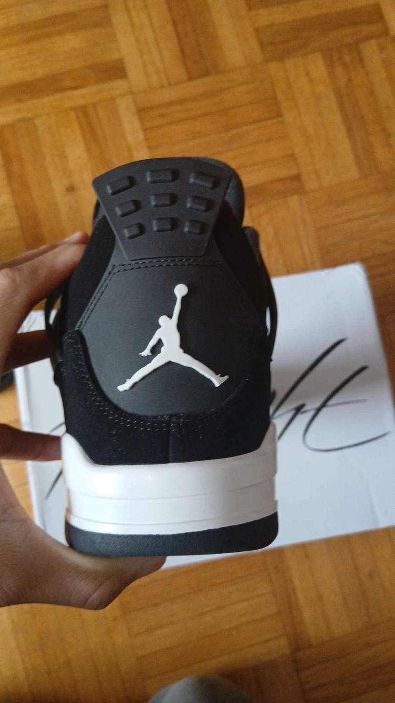 Air Jordan 4 Retro Black White Sneakers - photo 2