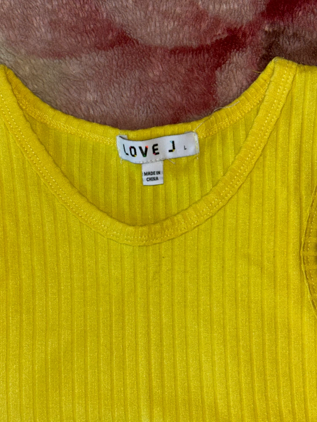 Yellow Ribbed Tank Top - LOVE J Size L - photo 2