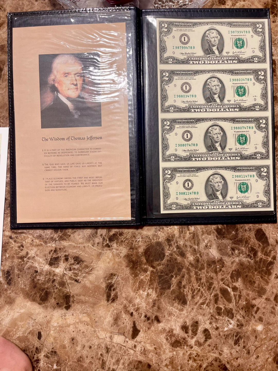 Official Certificate of Ownership - Uncut Sheet of $2 Bills - photo 2