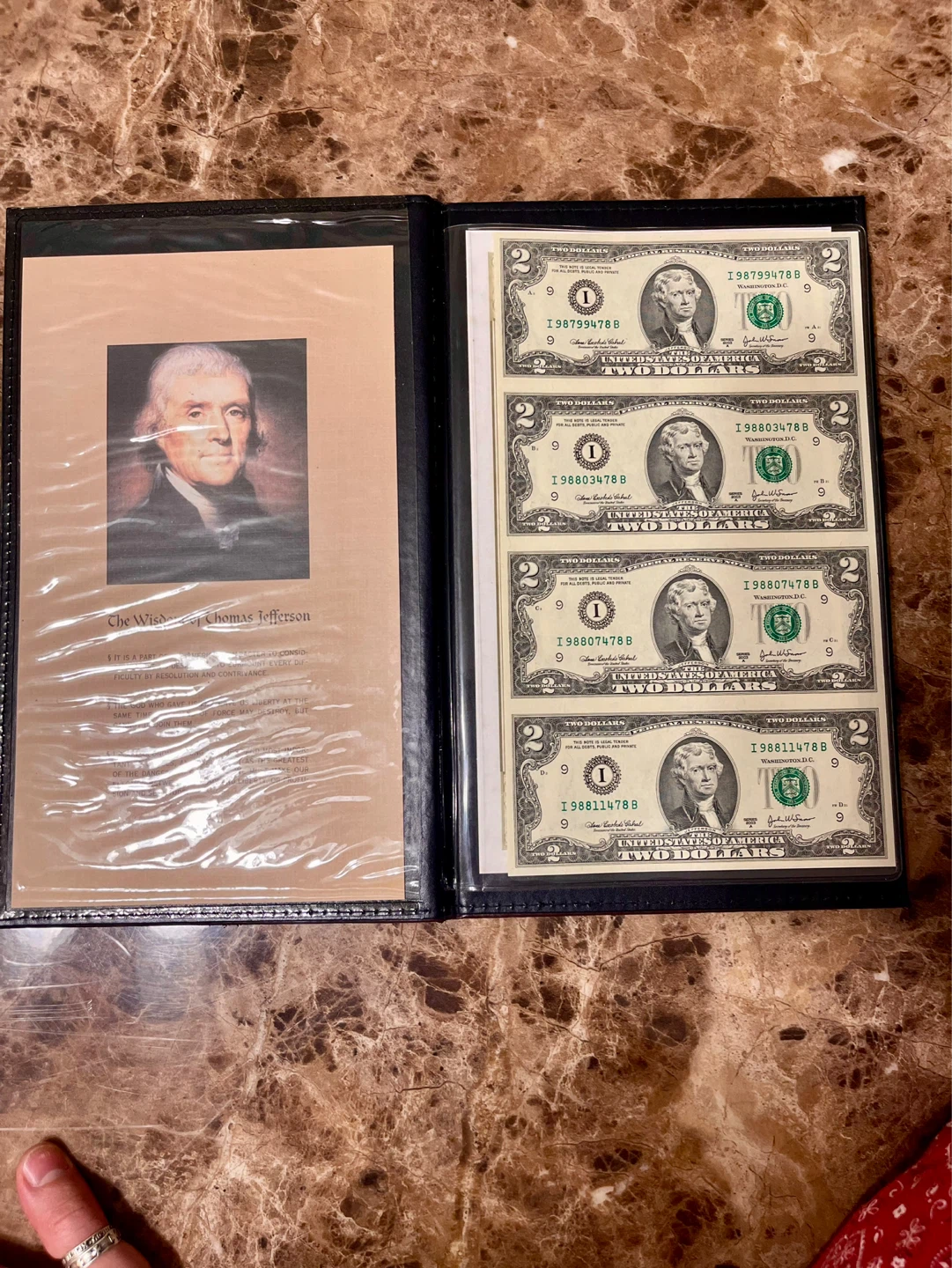Official Certificate of Ownership - Uncut Sheet of $2 Bills