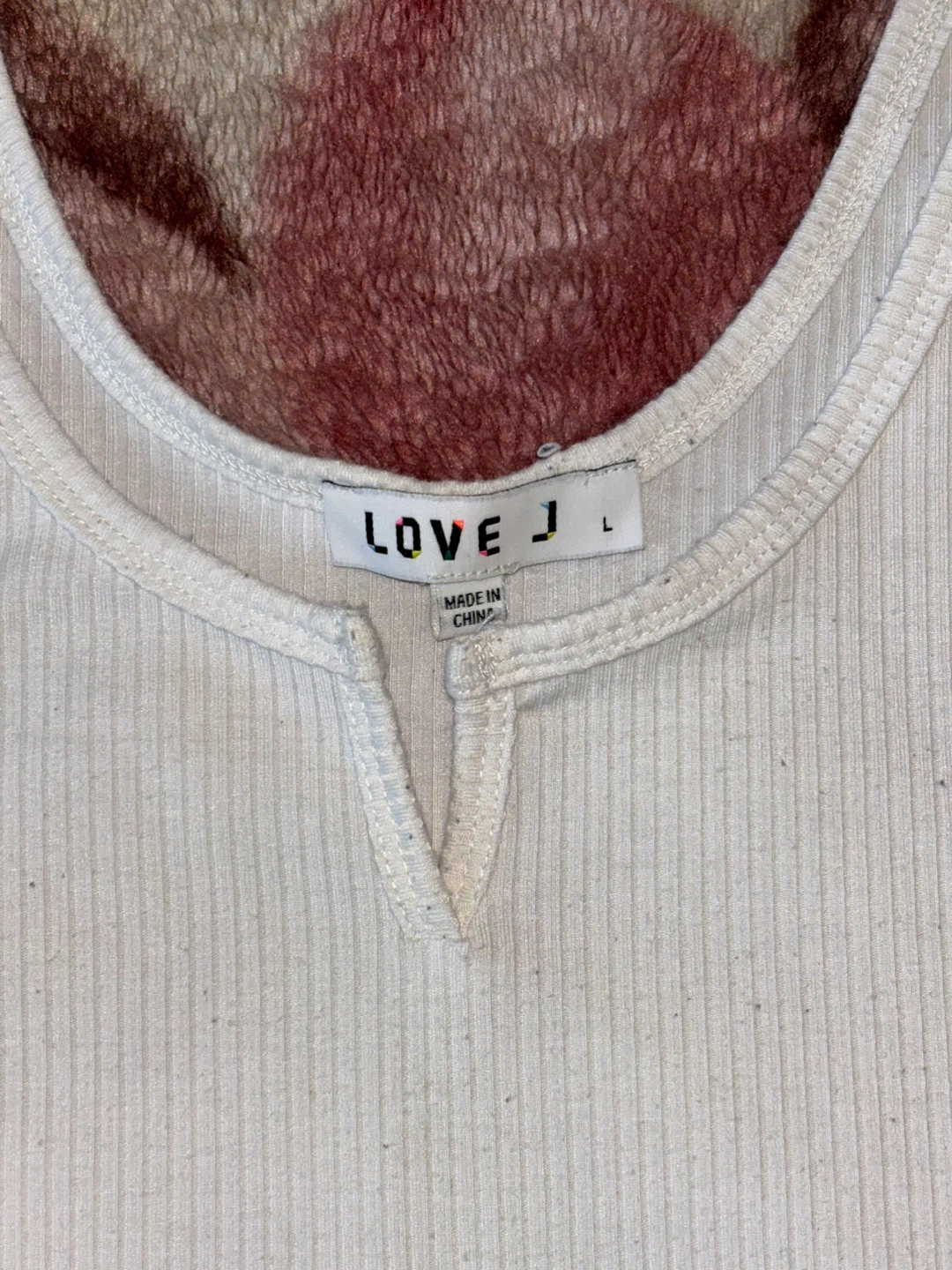 LOVE J White Ribbed Tank Top Size L - photo 2