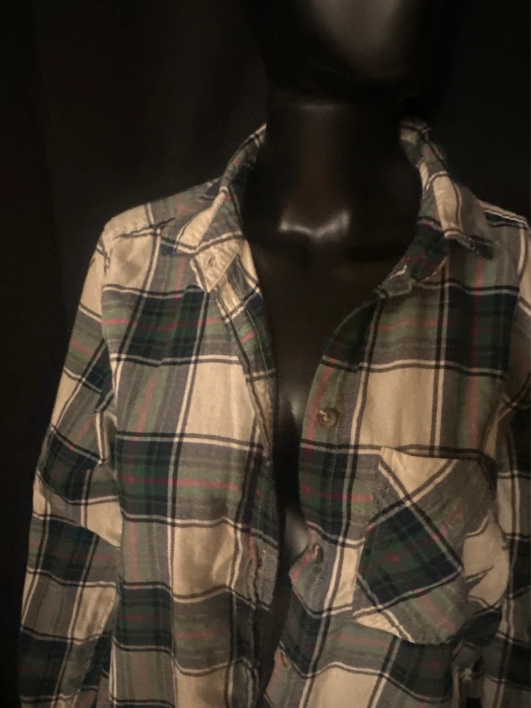 Green Plaid Flannel Shirt - photo 2
