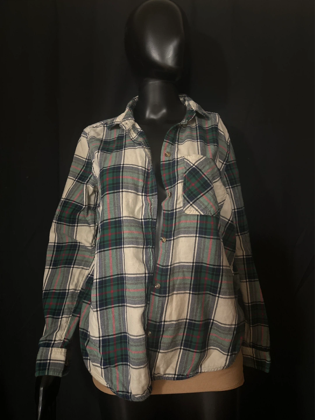 Green Plaid Flannel Shirt