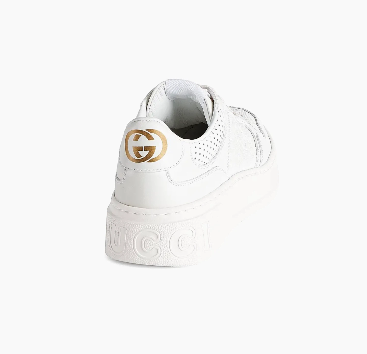 Gucci men’s White Leather GG Embossed Sneakers - photo 3