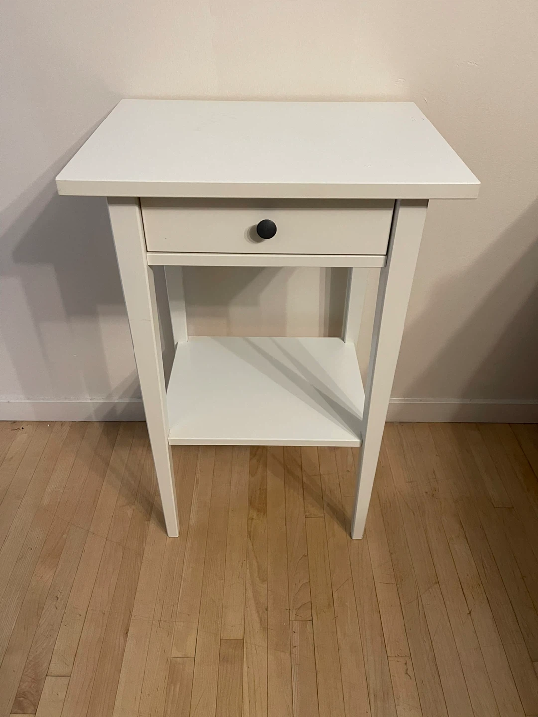 White End Table with Drawer and Shelf