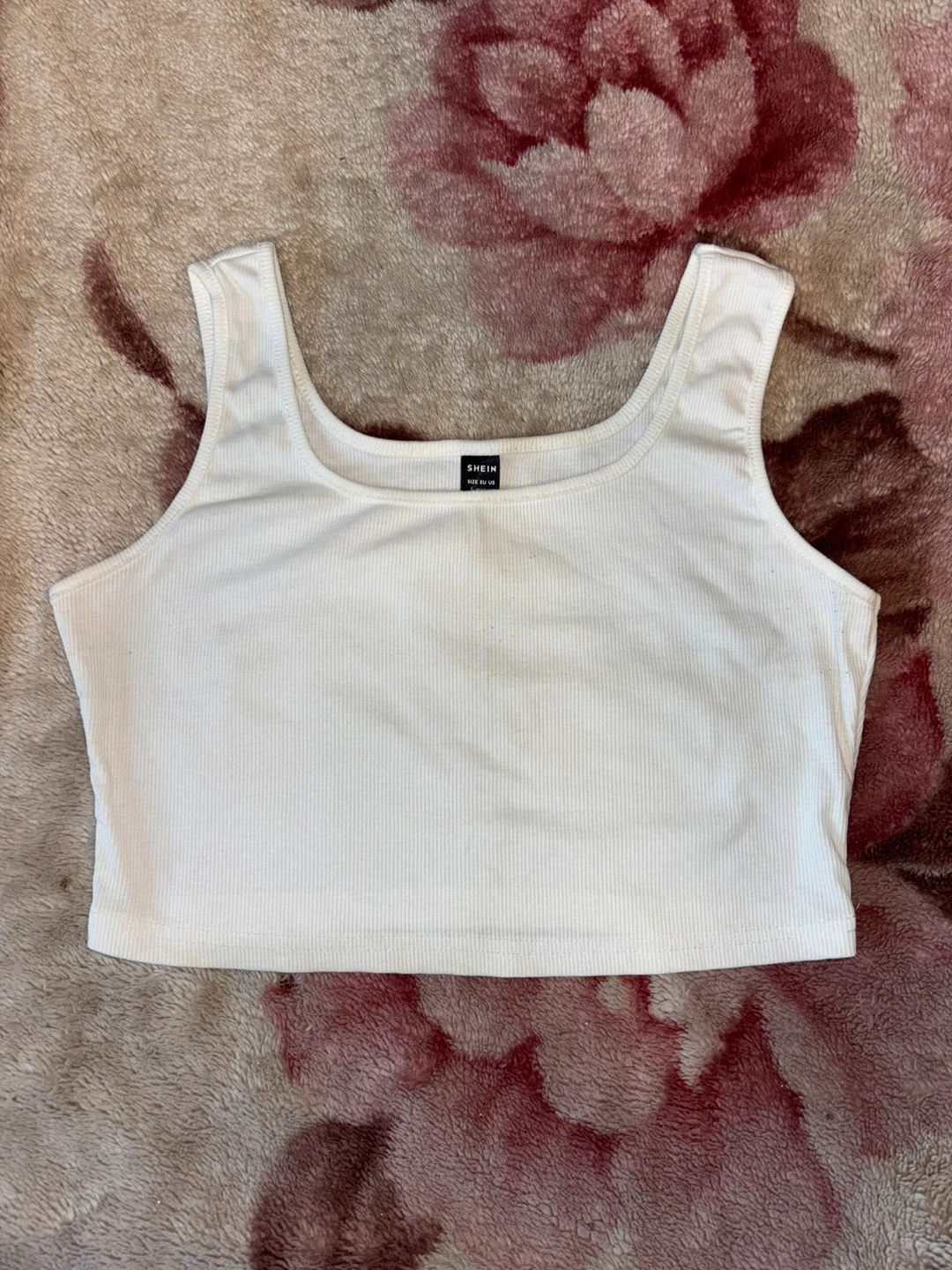 SHEIN White Ribbed Tank Top - Size L