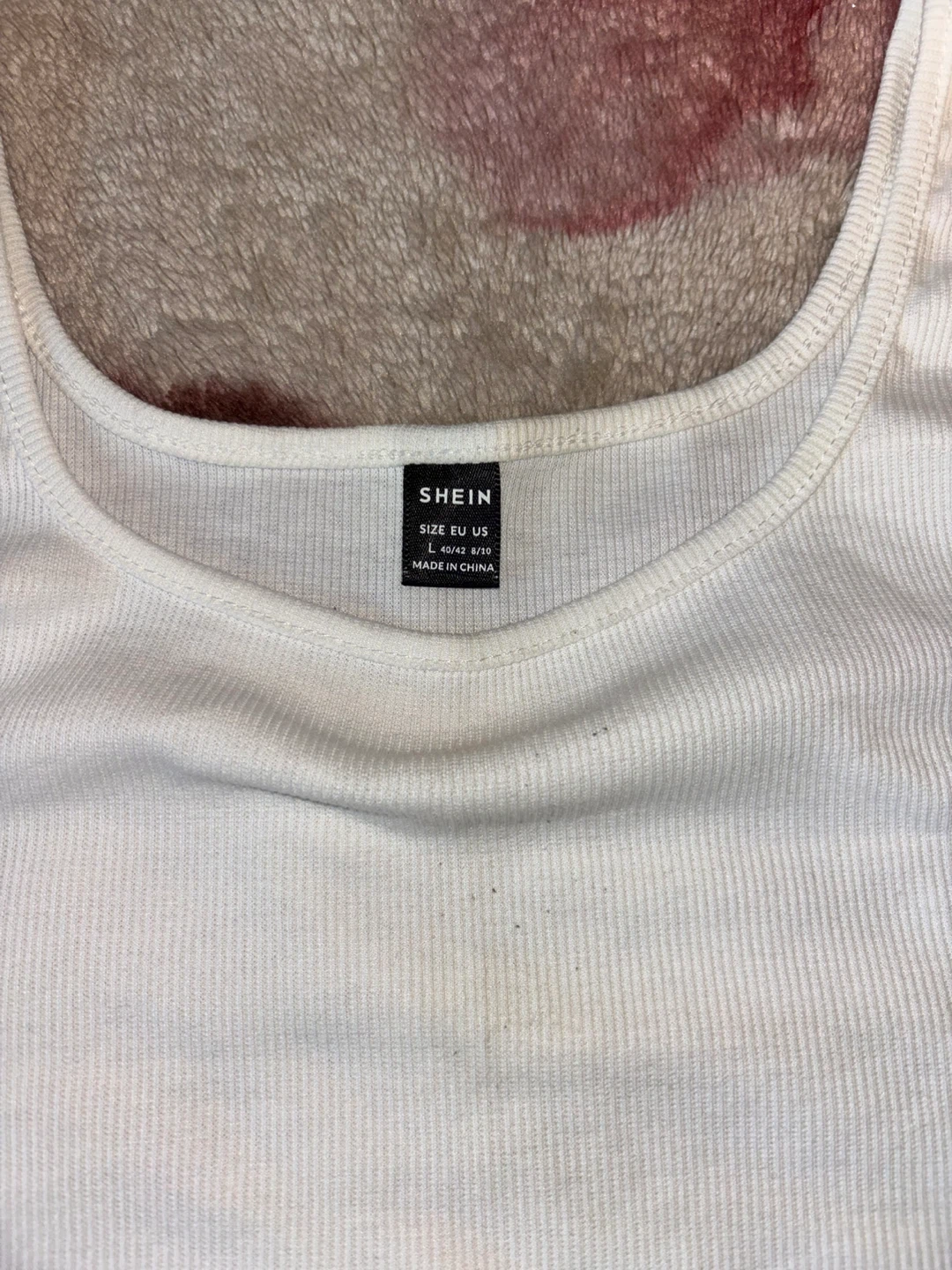 SHEIN White Ribbed Tank Top - Size L - photo 2