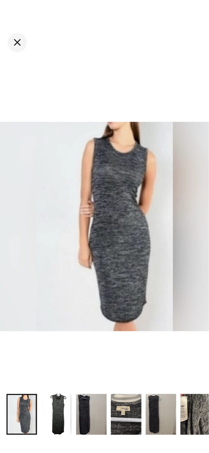 Wilfred Charcoal Sleeveless Midi Dress
