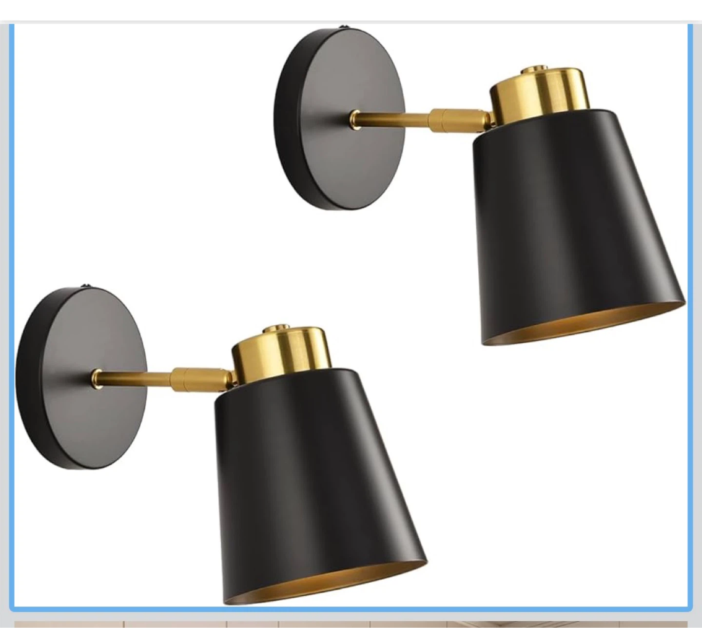 Black and Gold Wall Sconce Light Fixture