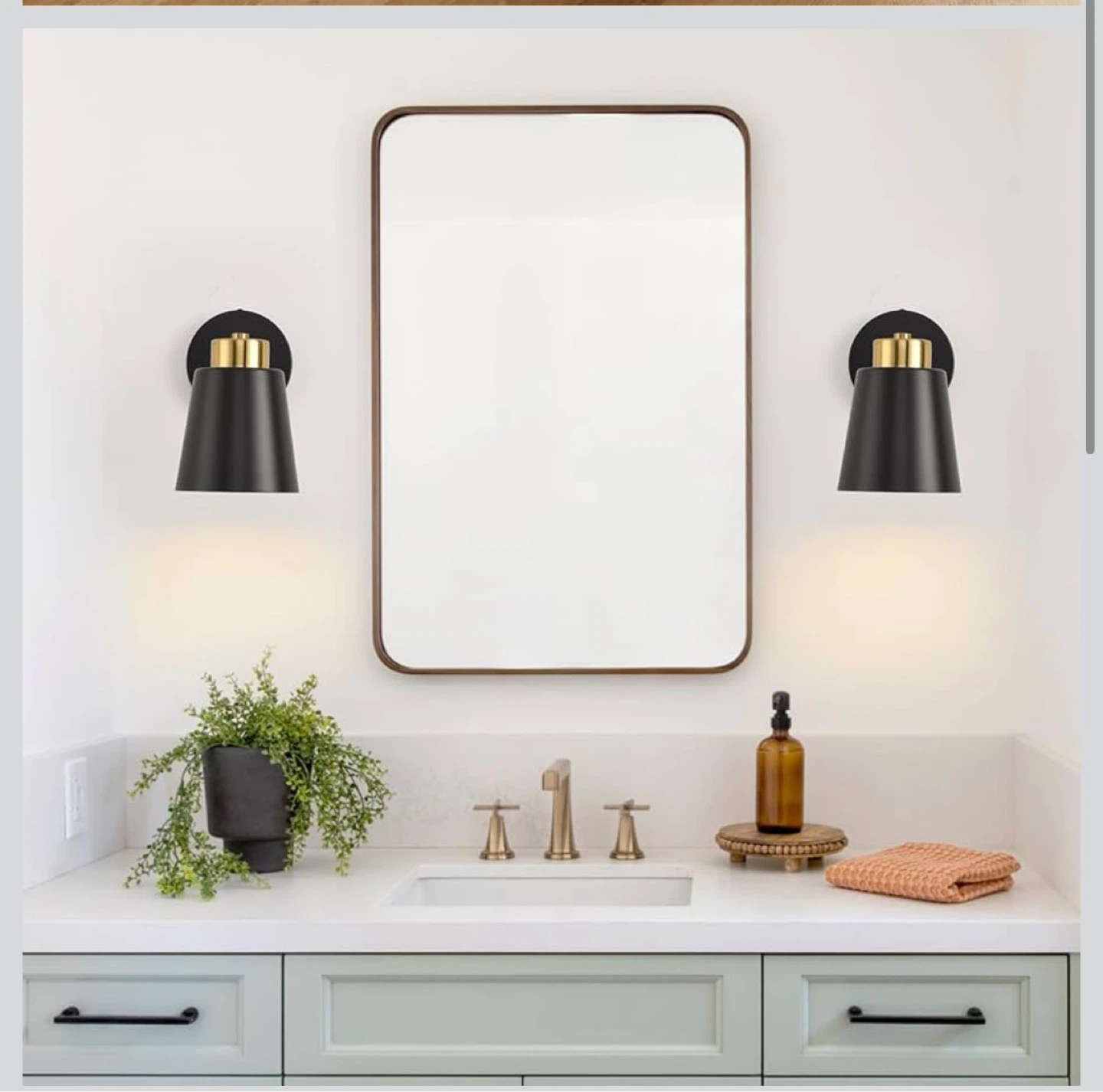 Black and Gold Wall Sconce Light Fixture - photo 3