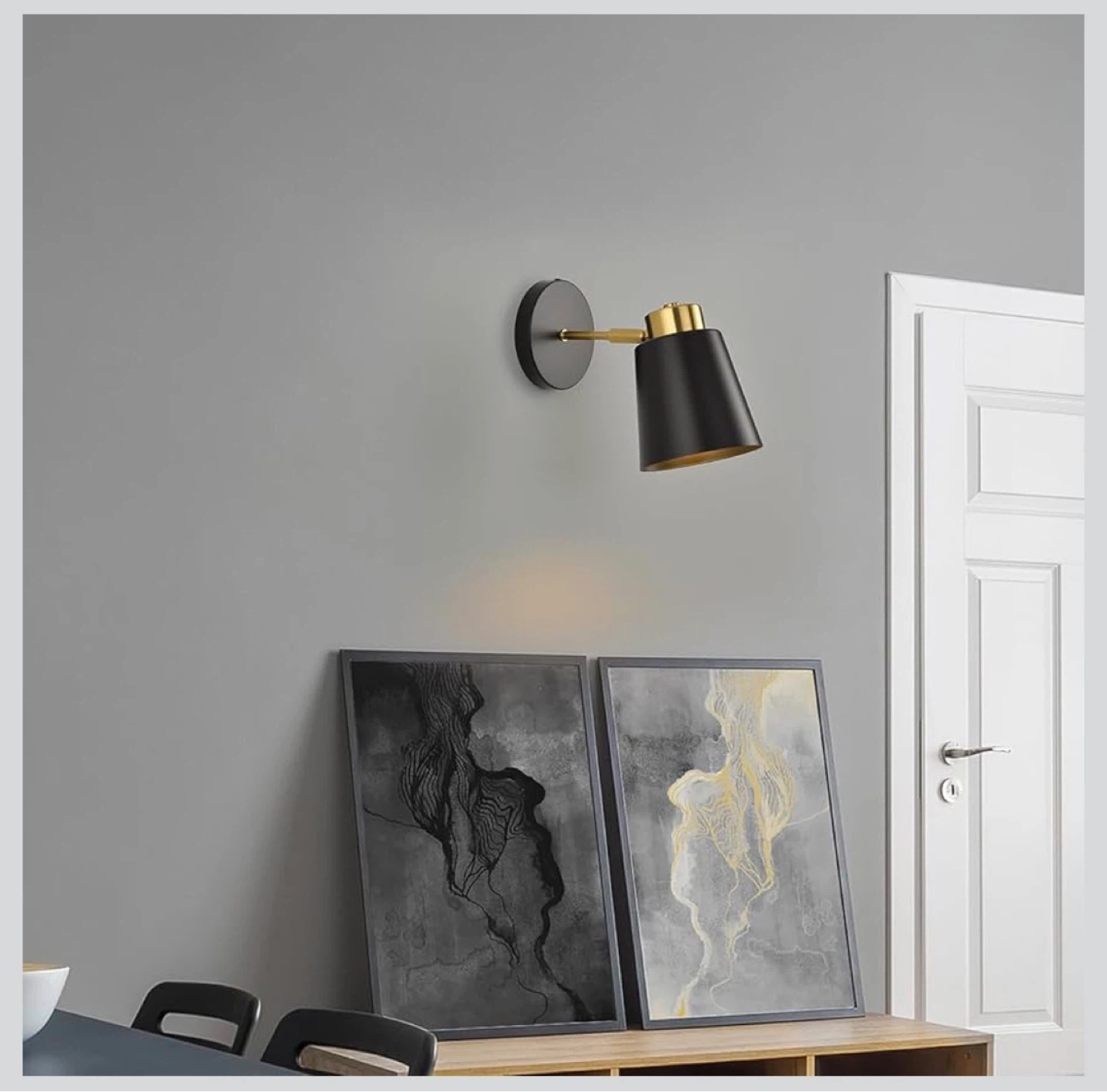 Black and Gold Wall Sconce Light Fixture - photo 5