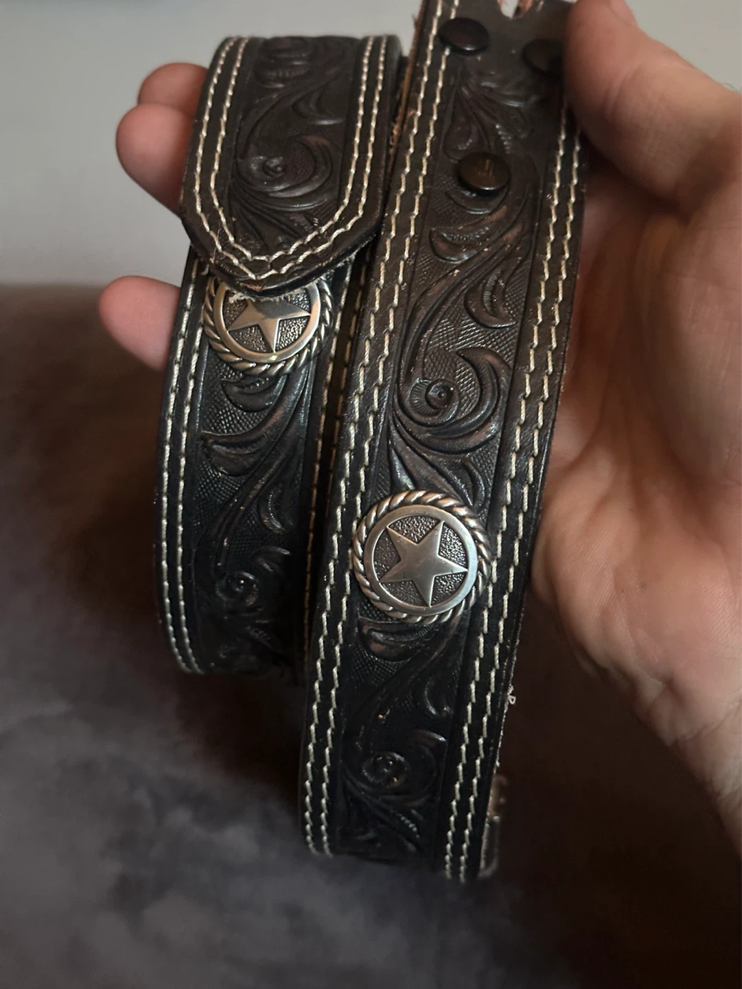 Nocon Western Leather Belt Made in the USA size 36