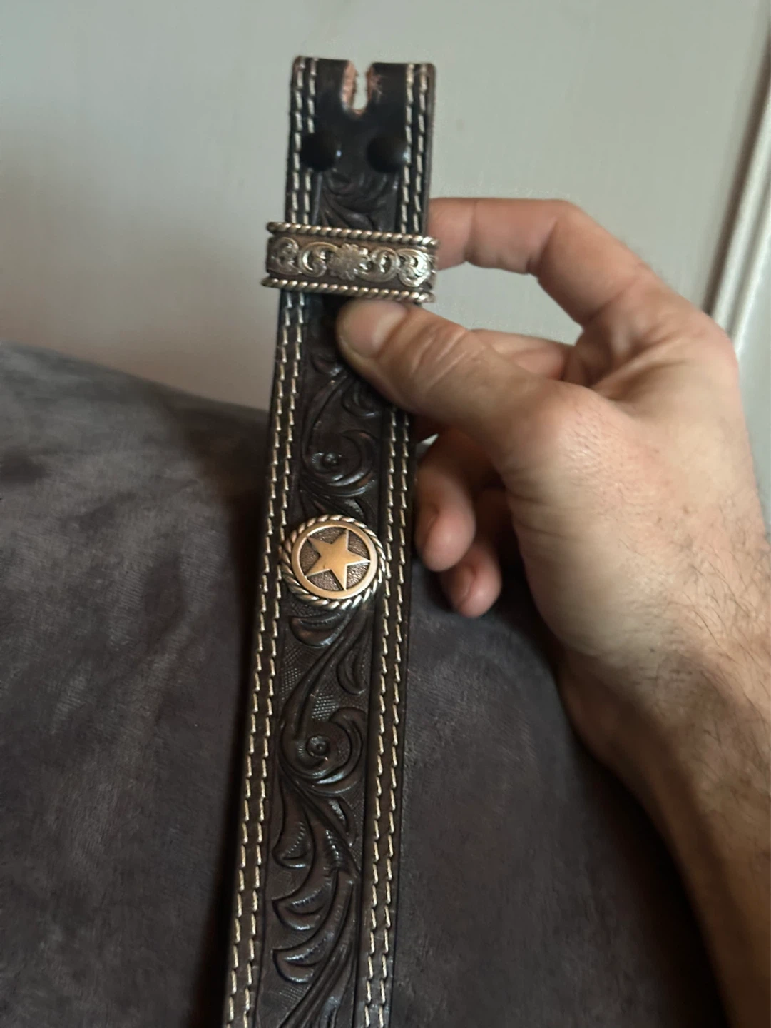 Nocon Western Leather Belt Made in the USA size 36 - photo 3