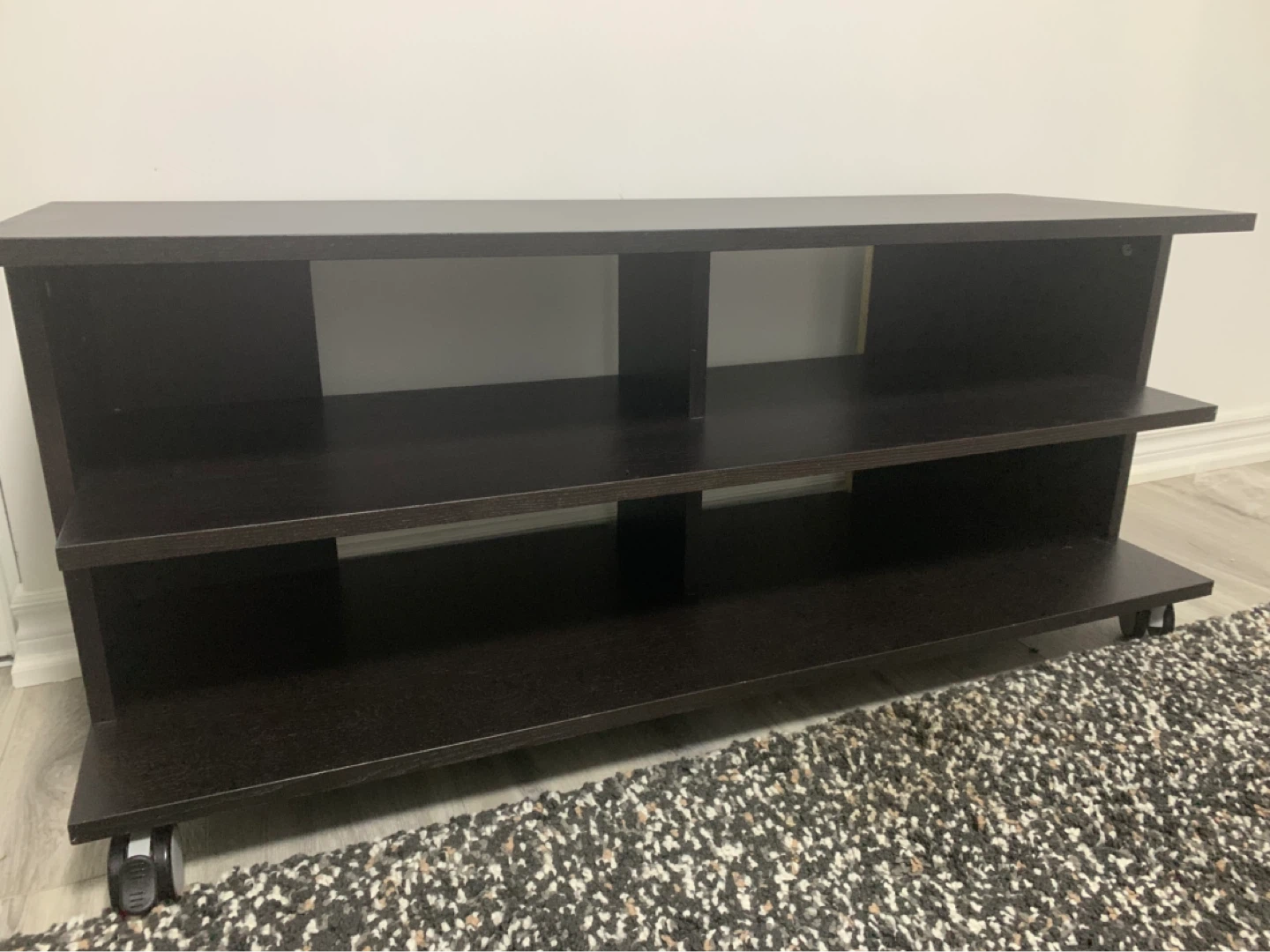 IKEA Dark Brown TV Stand with Wheels - photo 5