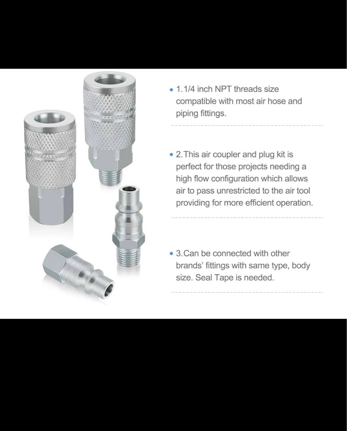Wynnsky 9-Piece Industrial Air Coupler and Plug Kit - photo 5