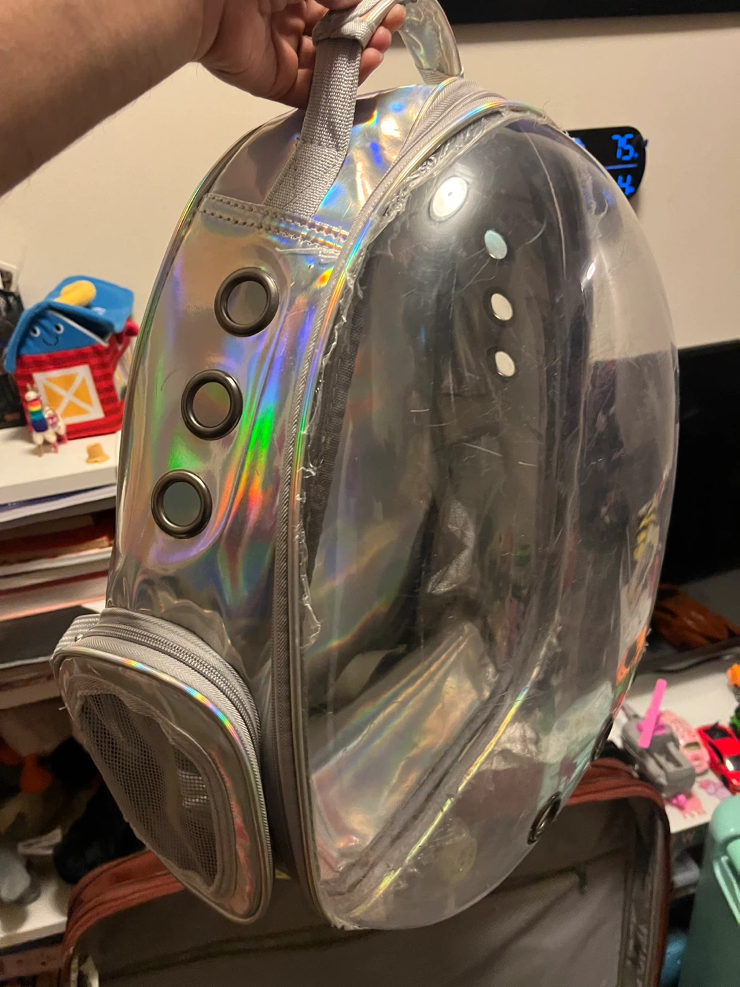 Holographic Clear Pet Carrier Backpack - photo 3