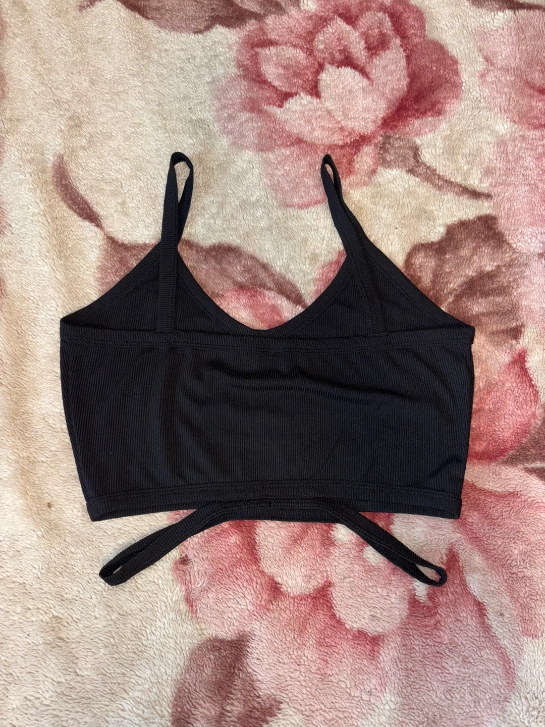 SHEIN Black Ribbed Crop Top - Size Medium - photo 2