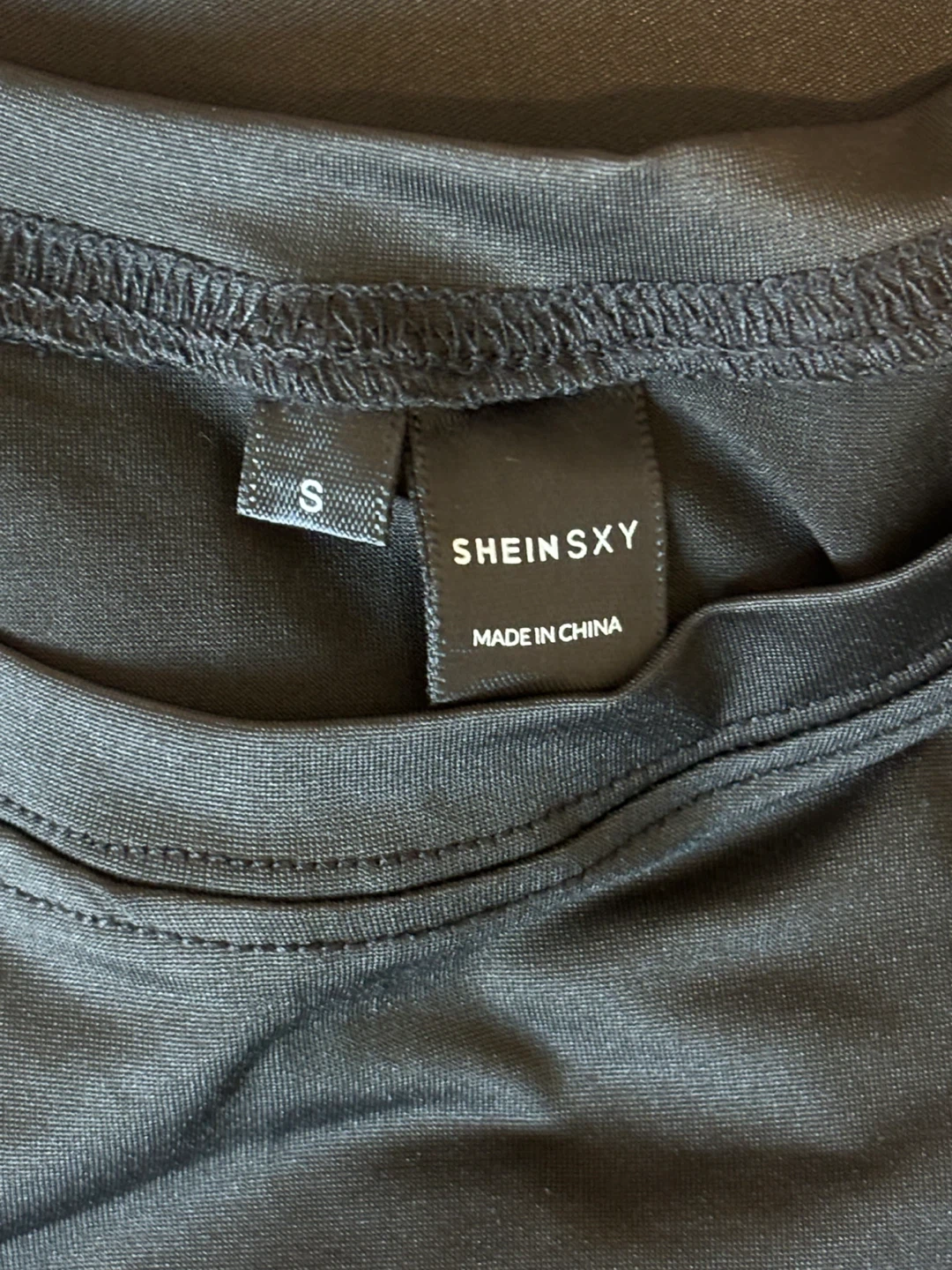SHEIN SXY Black Crop Top & Bike Shorts Set - Size S - photo 2