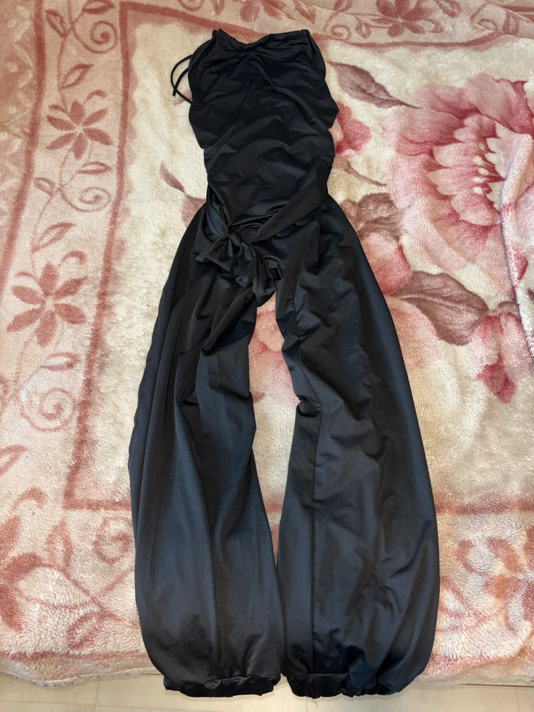 Black Halterneck Jumpsuit with Wide Legs Size M