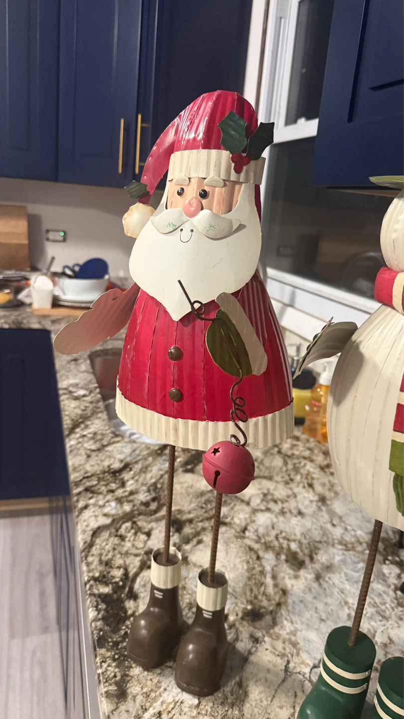 Metal Santa Claus and Snowman Christmas Decorations - photo 4