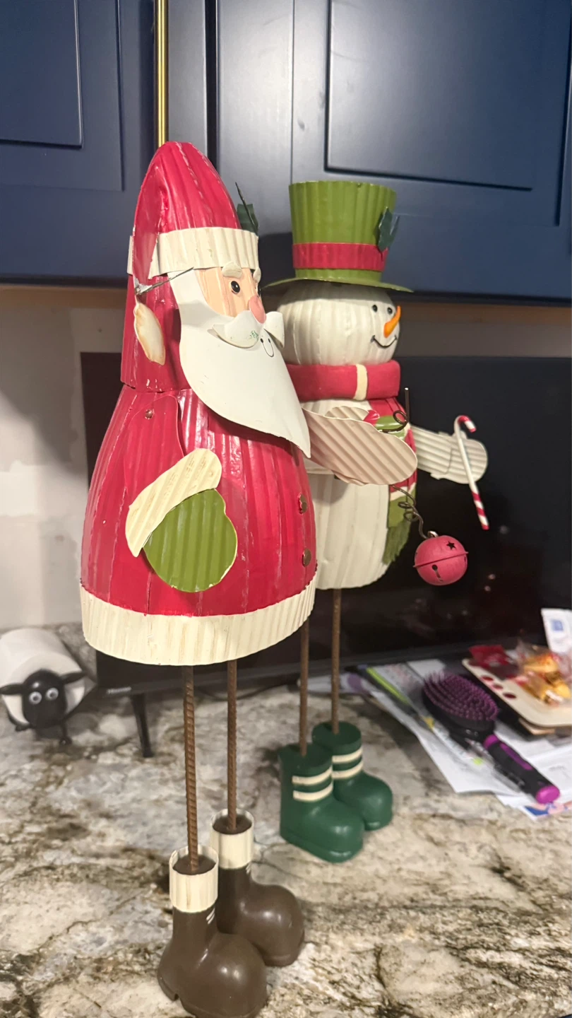 Metal Santa Claus and Snowman Christmas Decorations - photo 5