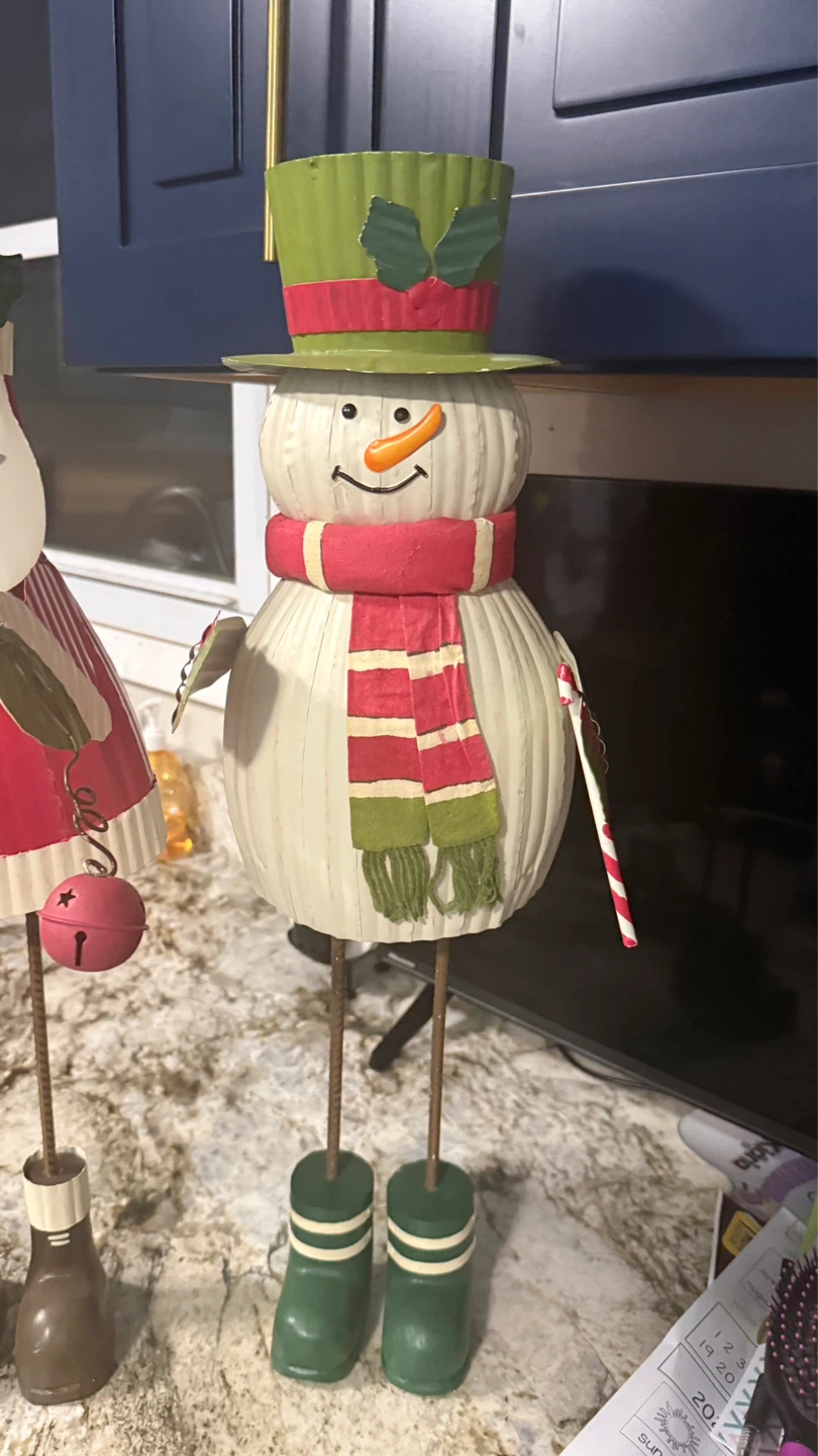 Metal Santa Claus and Snowman Christmas Decorations - photo 2