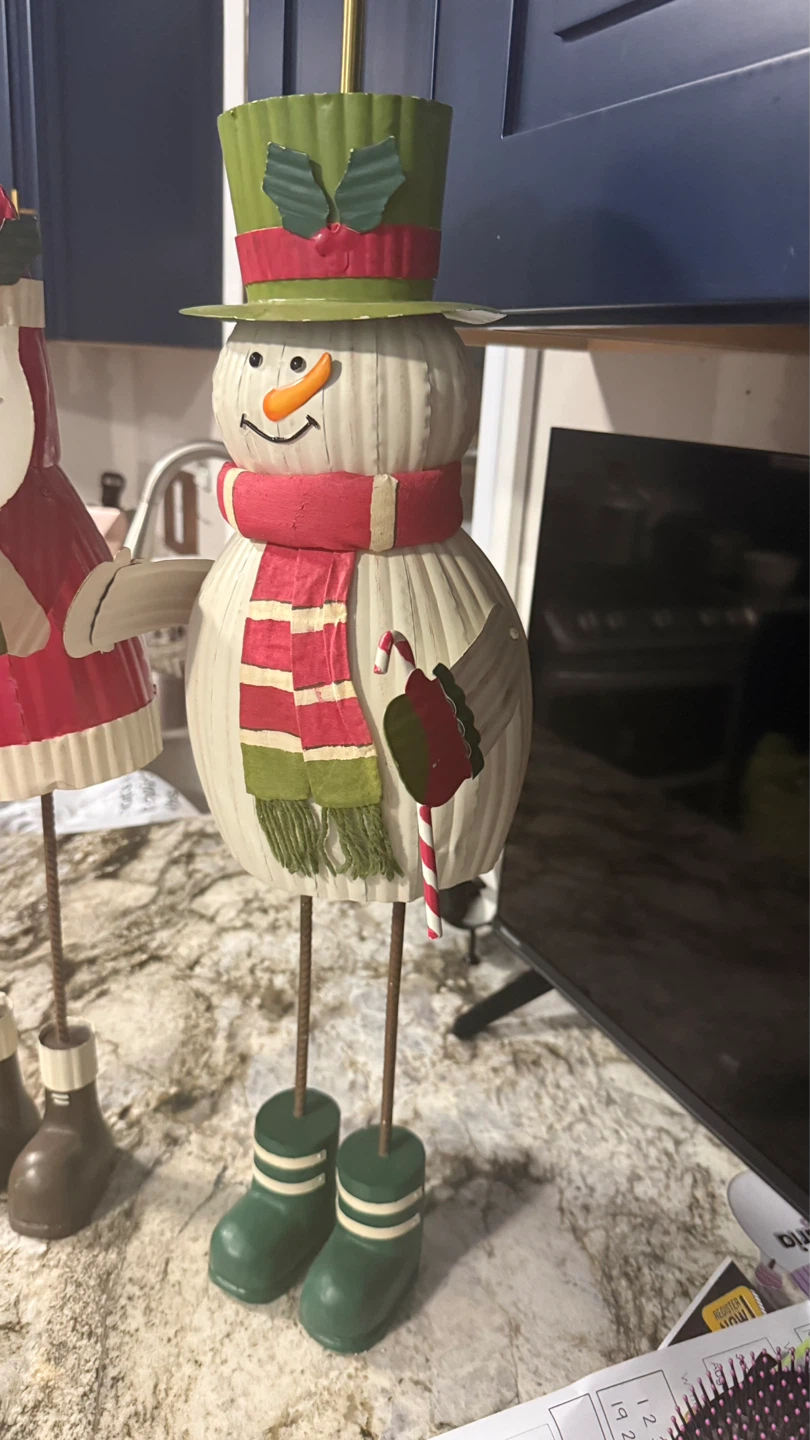 Metal Santa Claus and Snowman Christmas Decorations - photo 3
