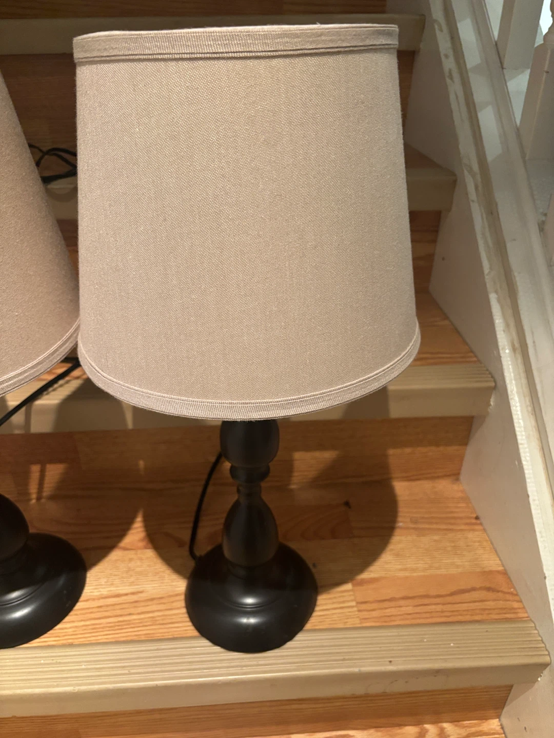 Pair of Black and Tan Table Lamps - photo 2