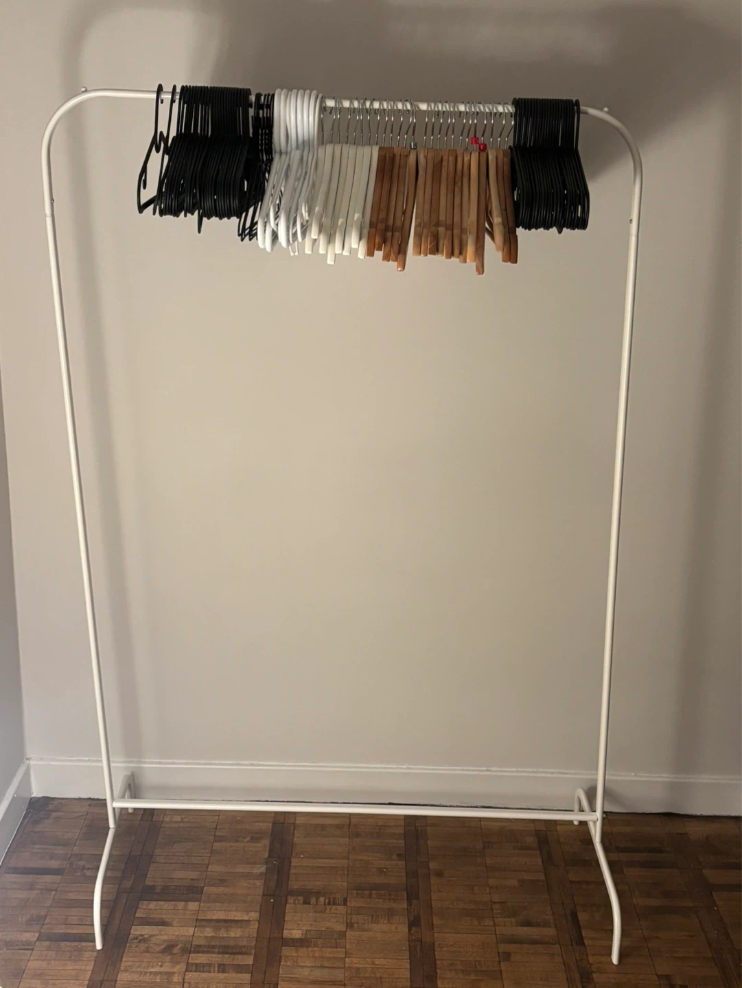 White Garment Rack with Hangers - photo 2