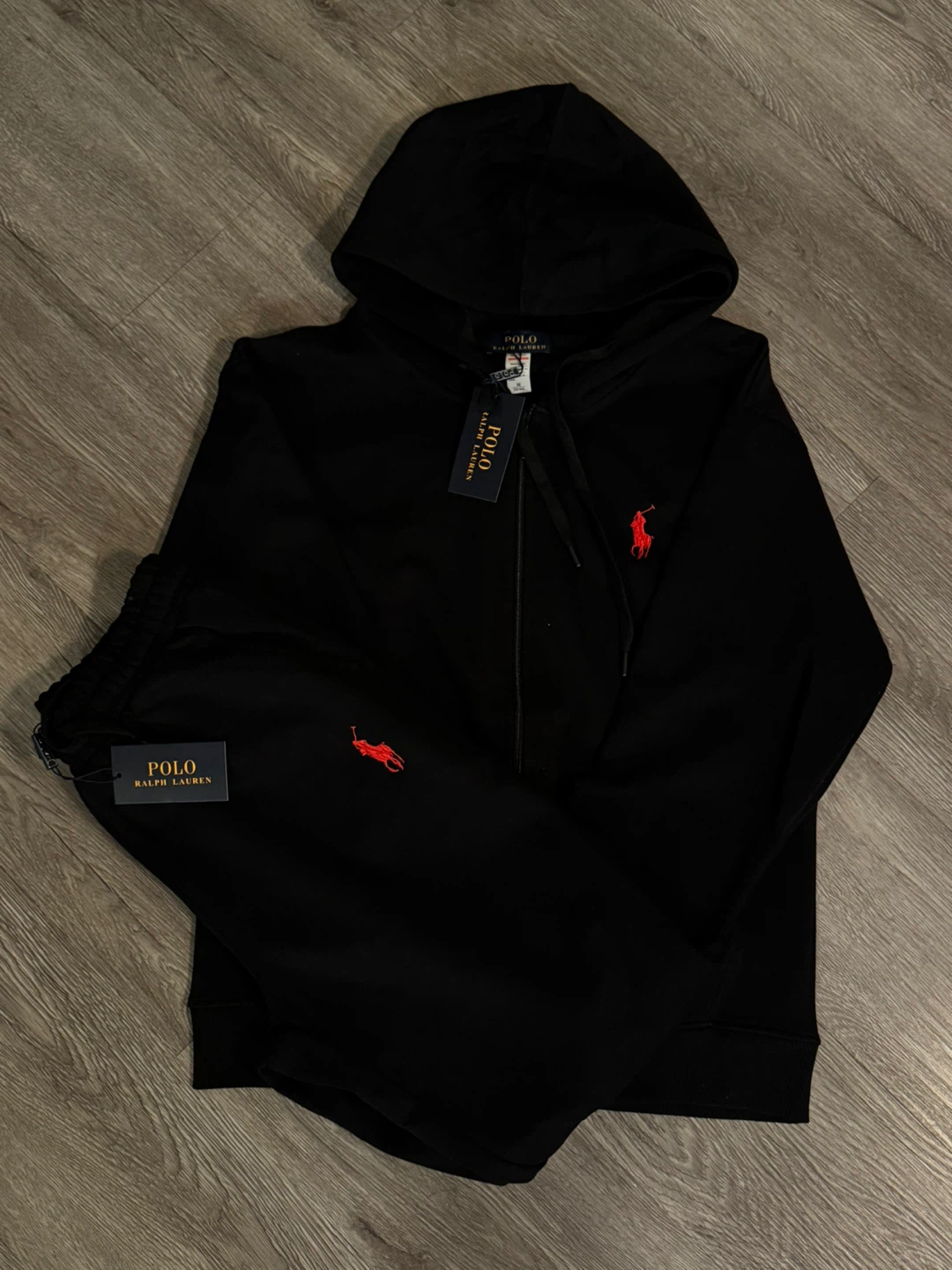 Polo Ralph Lauren Black Hoodie and Sweatpants Set