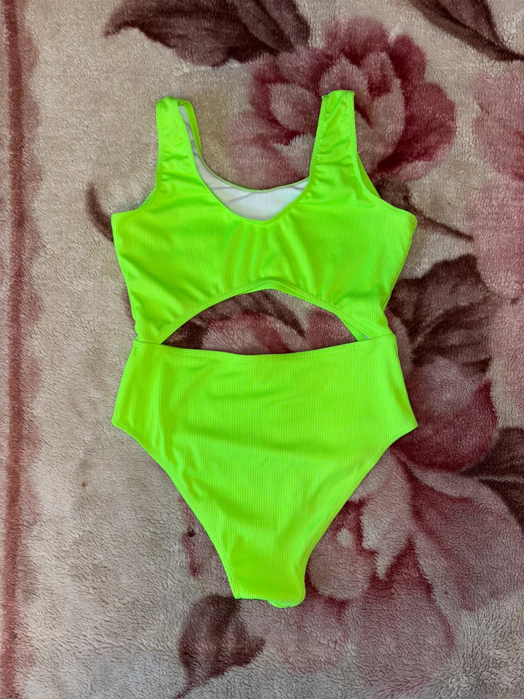 Kids girls Neon Green Cut-Out One-Piece Swimsuit - photo 2